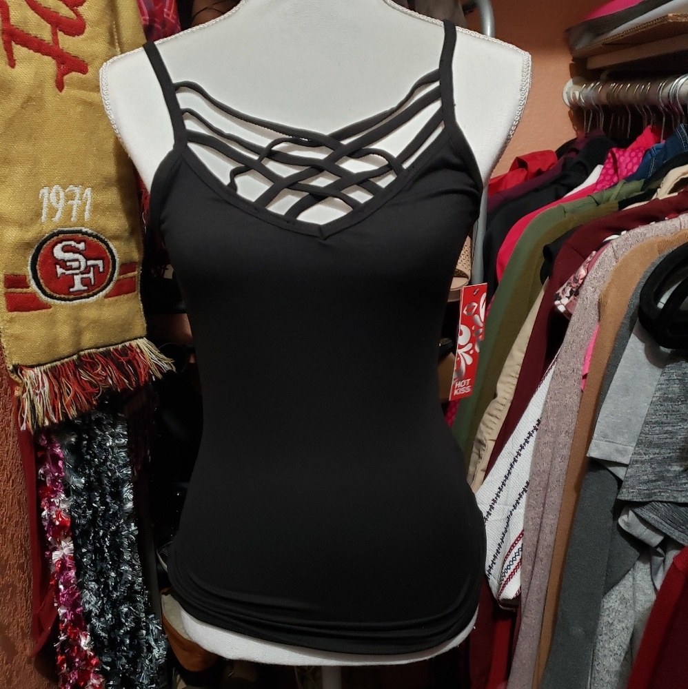 💥SALE💥Criss-Cross Tank Top - Black - Small